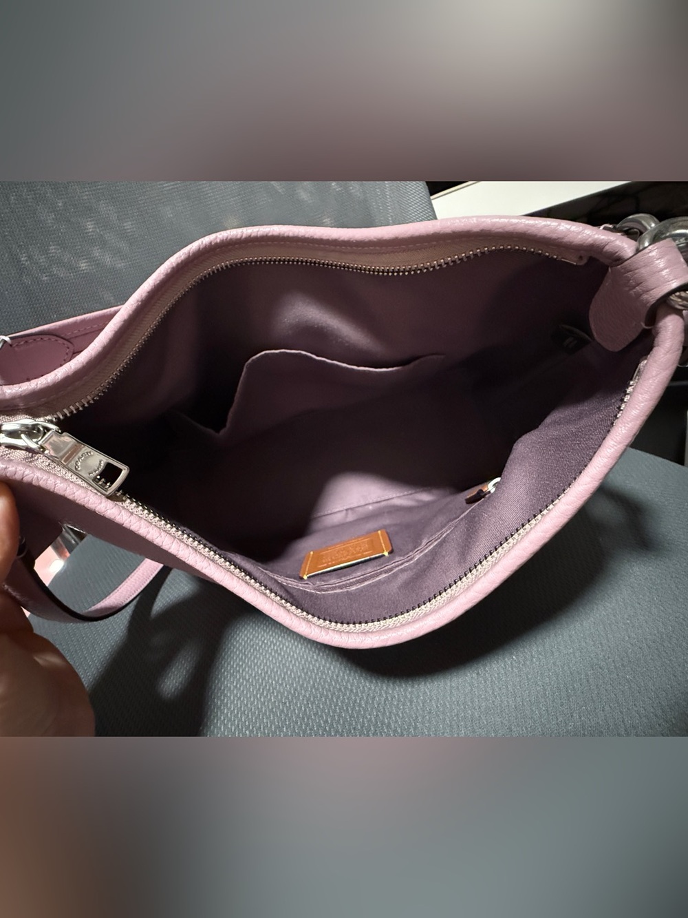 Coach Laurel Shoulder Bag in lilac purple with silver hardware - Picture 5 of 11